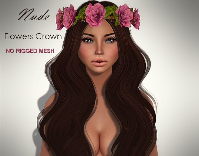 Nude [ Flowers Crown No Rigged Mesh ]  Full Perm Roses Princess