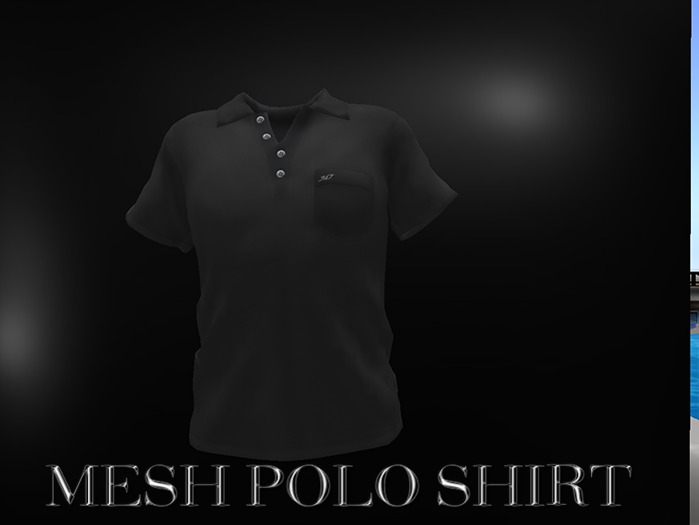 MESH POLO BLACK