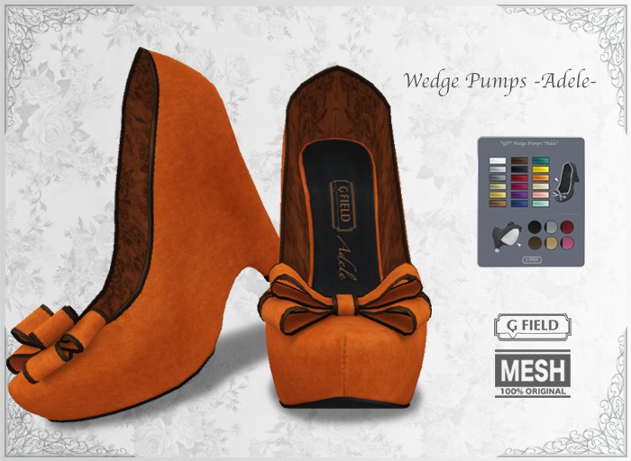 *GF* Wedge Pumps "Adele" -orange- BOX