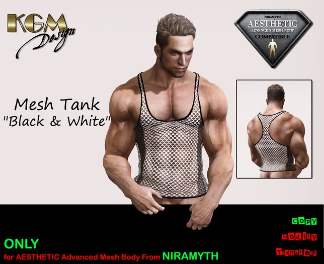 KGM Design - Black and White Fishnet Tank