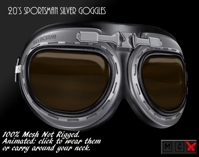 20's Sportsman Silver Goggles