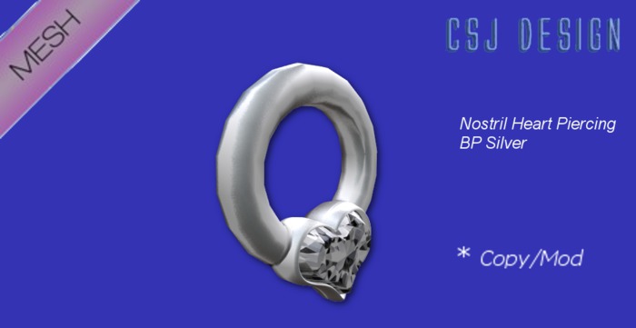 CSJ Nostril Heart Piercing BP (Silver) 