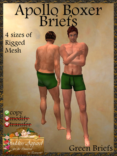 *Goddess* Apollo Boxer Briefs Green