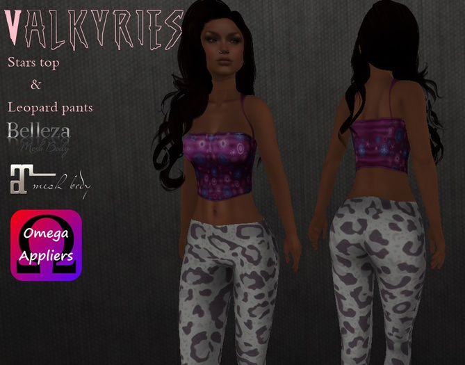 Valkyries stars top and leopard pants Omega apliers