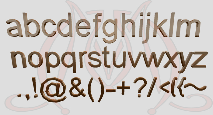 Sculpted Alphabet LOWERCASE COPY MOD PRIMS