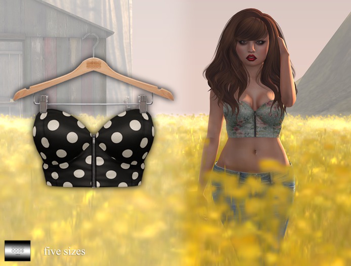 Draper Bustier 'black polka dotted' (mesh) - even.flow