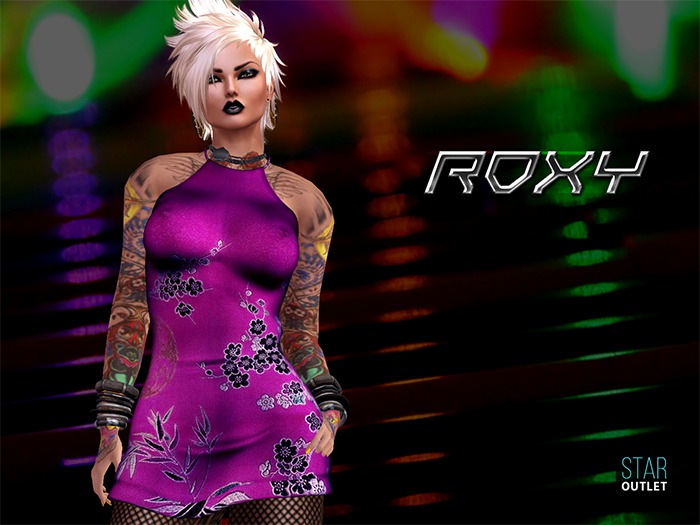 Star Outlet Roxy Mesh Dress Purple Floral