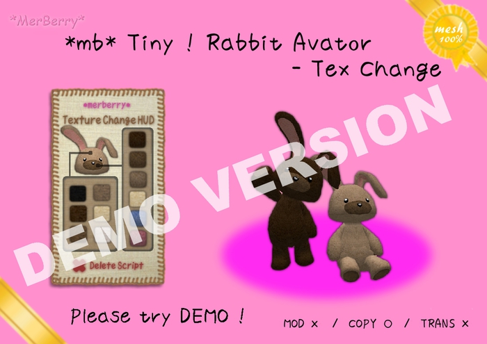 //DEMO//*mb* Tiny ! Rabbit Avatar - Tex Change//DEMO//