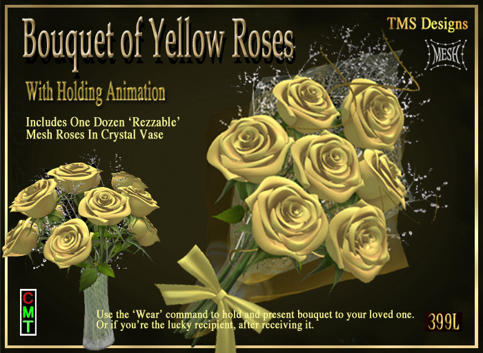 Yellow Roses Bouquet & One Dozen Roses In Crystal Vase