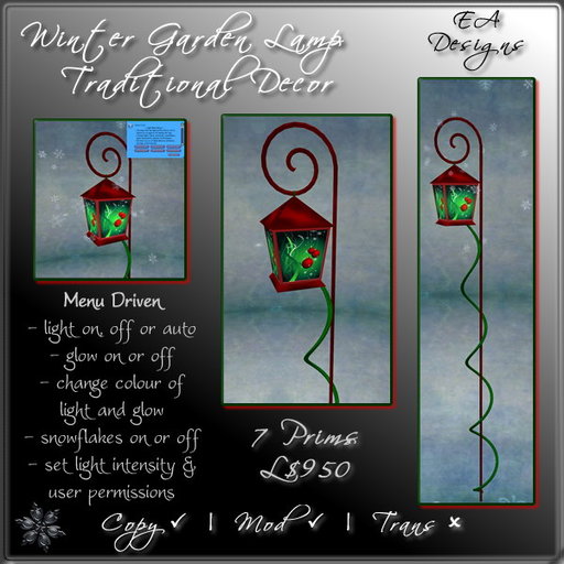 [EA] Winter (Christmas) Garden Lamp - Traditional Decor c BOX