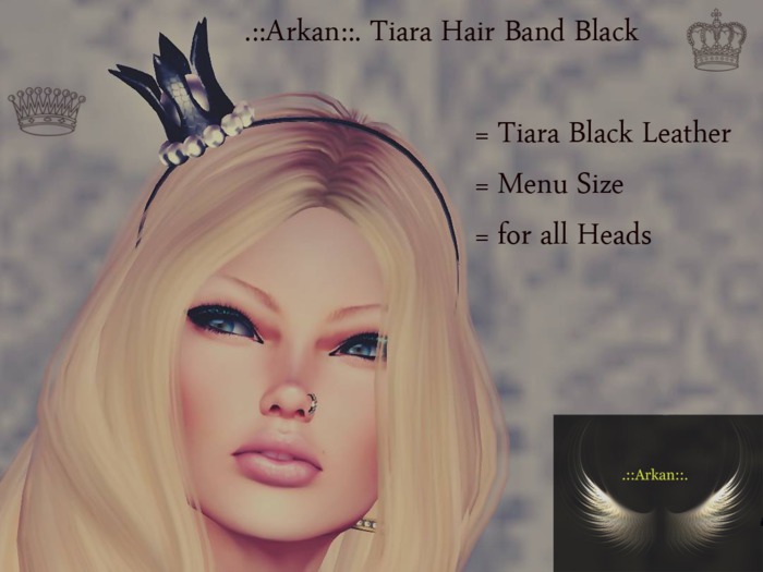 .::Arkan::.Tiara Hair Band- Black (Size)