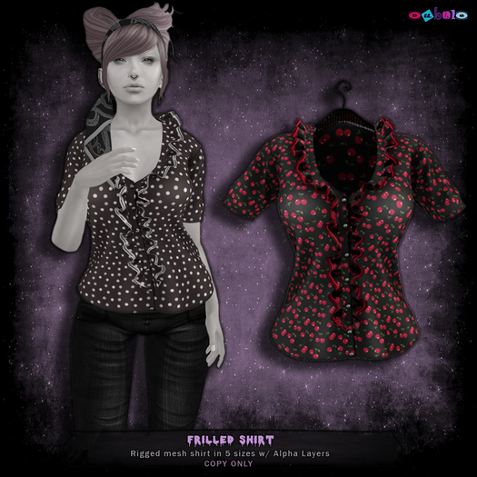 [ bubble ] Frilled Shirt - Cherry
