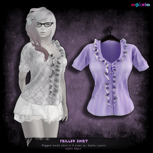 [ bubble ] Frilled Shirt - Purple