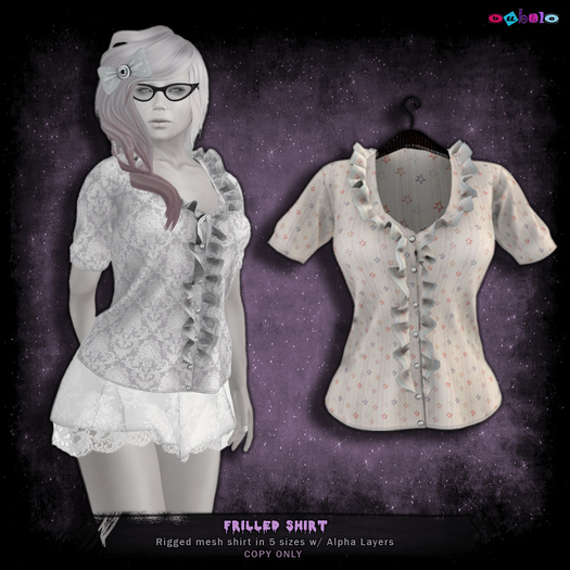 [ bubble ] Frilled Shirt - Starry