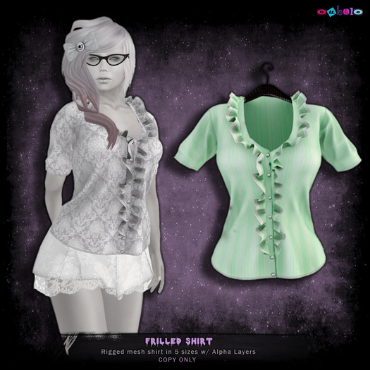 [ bubble ] Frilled Shirt - Green