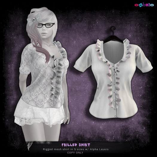 [ bubble ] Frilled Shirt - White