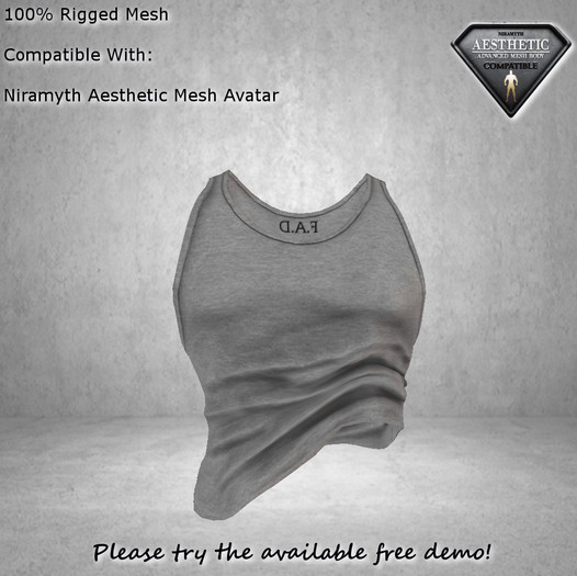 F.A.D.NIRAMYTH AESTHETIC : Roll Up Tank Top - Gray