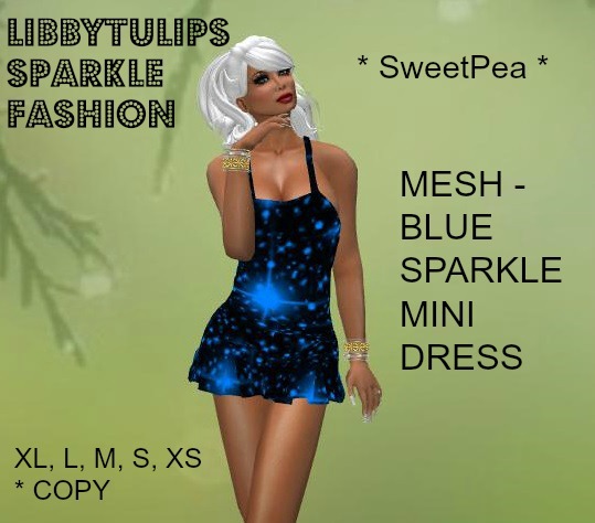 * SweetPea * Blue Sparkle Mini Dress - Mesh