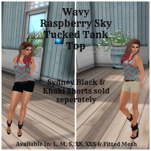 Wavy Raspberry Sky Tucked Tank