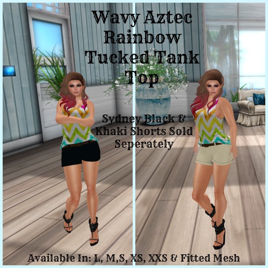 Wavy Aztec Rainbow Tucked Tank Top