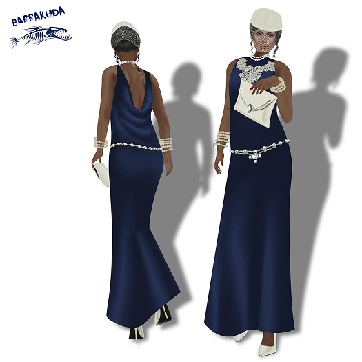 Drape Back Long Dress V5 New