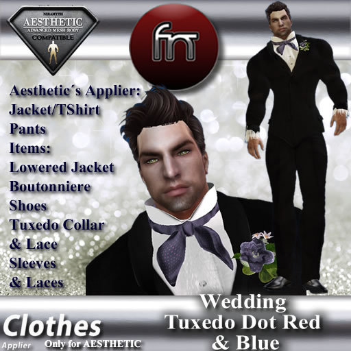 [FN] Aesthetic Wedding Tuxedo Dot Red/Blue -Box-