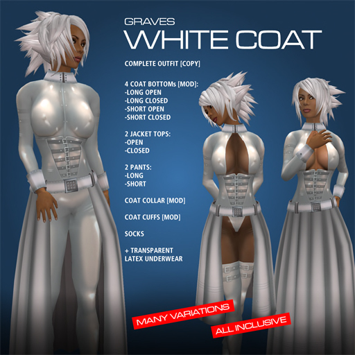 GRAVES White Coat - leather latex