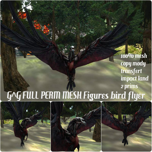 G^G FULL PERM MESH Figures bird flyer
