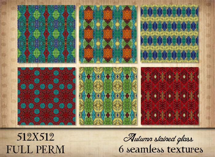 Autumn stained glass textures