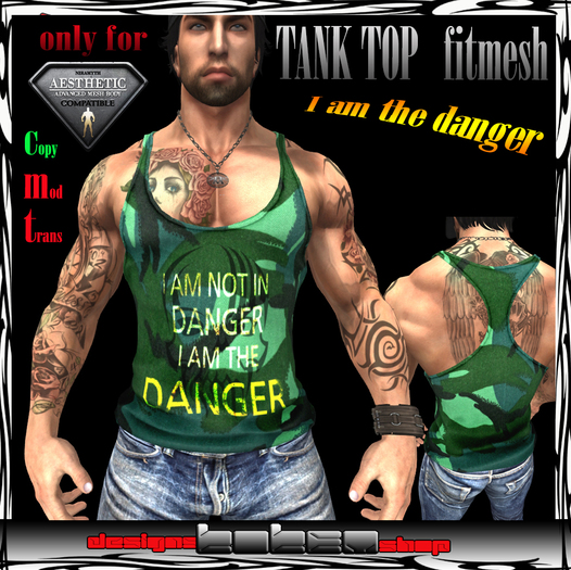 NIRAMYTH-TANK TOP-kOKEMShOP- I AM THE DANGER.(Fitmesh)