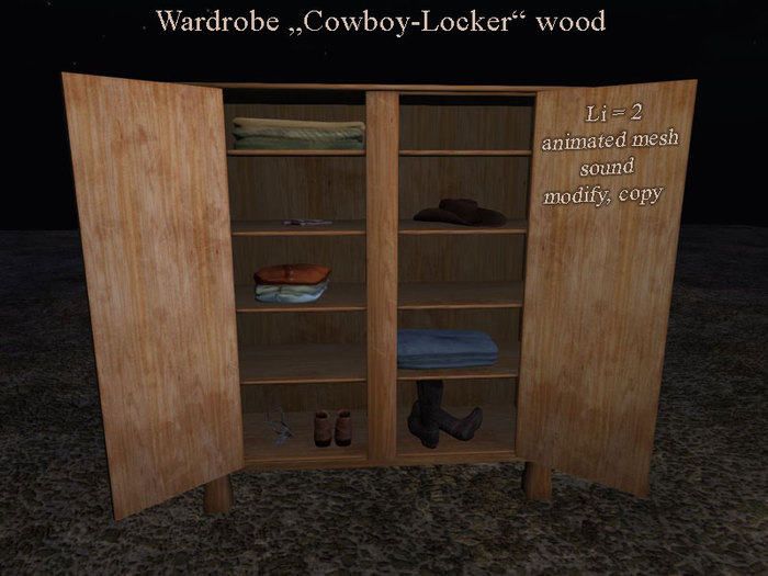 Wardrobe "Cowboy-Locker" wood