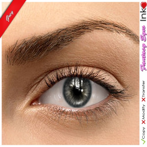 * Inkheart * . Fantasy Eyes - Grey (3 Sizes Mesh+System)