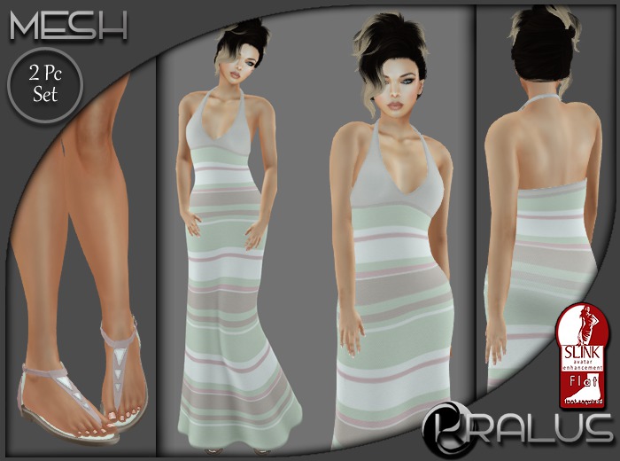 ::KRALUS:: Mesh : Summer Stripes : Blush