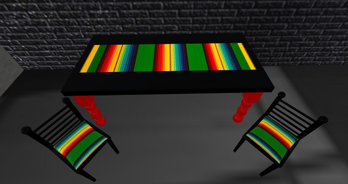 Mexican Style Table & Chairs (Partial Mesh)
