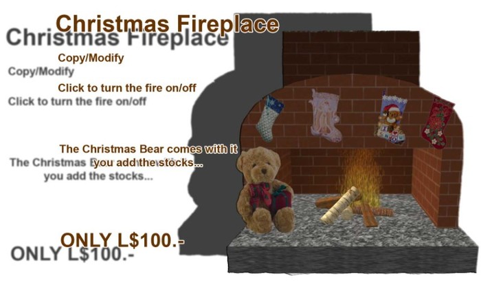 Baxton Christmas Fireplace Boxed