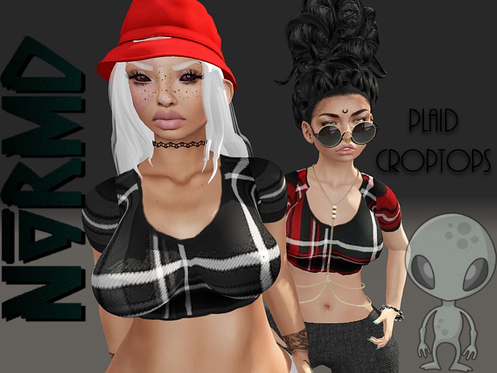NVRMD. Plaid Croptop - Red