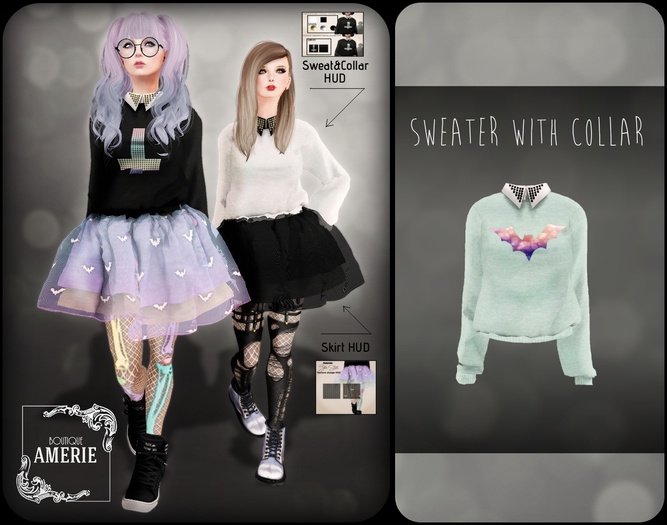 AMERIE - Sweatshirt with Collar(MINT)