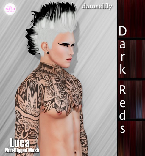 *~*Damselfly*~*Luca Non-Rigged Mesh Dark Reds