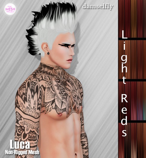 *~*Damselfly*~*Luca Non-Rigged Mesh Light Reds