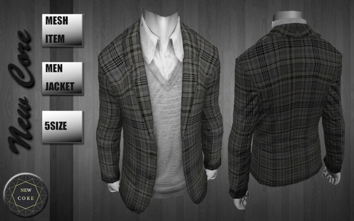 NEWCORE))blazer jacket Male GRAYCHECK