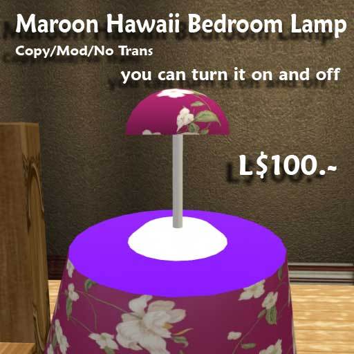 Full Permission Baxton Lamp Maroon Hawaii