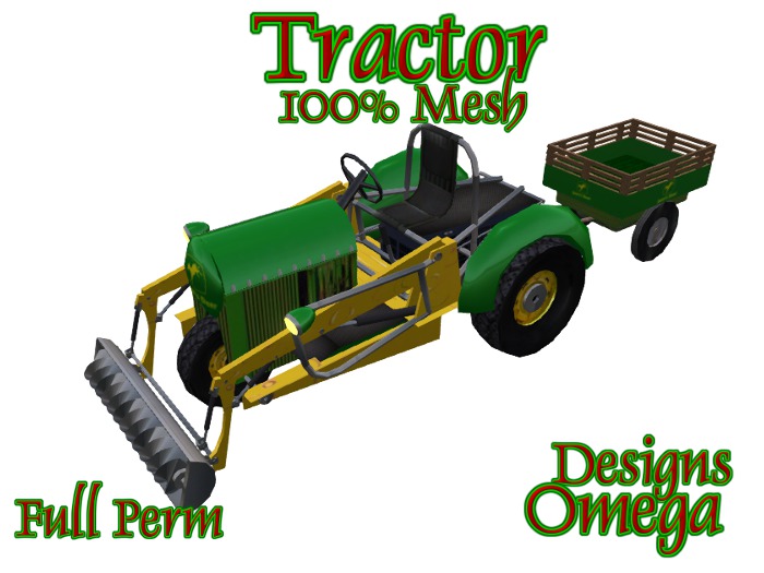 Garden Tractor Full Perm Not Scripted Mesh