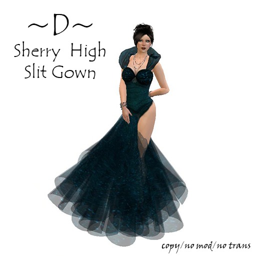 ~D~ Sherry High Slit Gown - Pink
