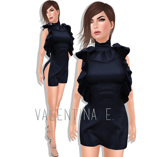 Valentina e. Je Ne Regrette Rien Dress Navy