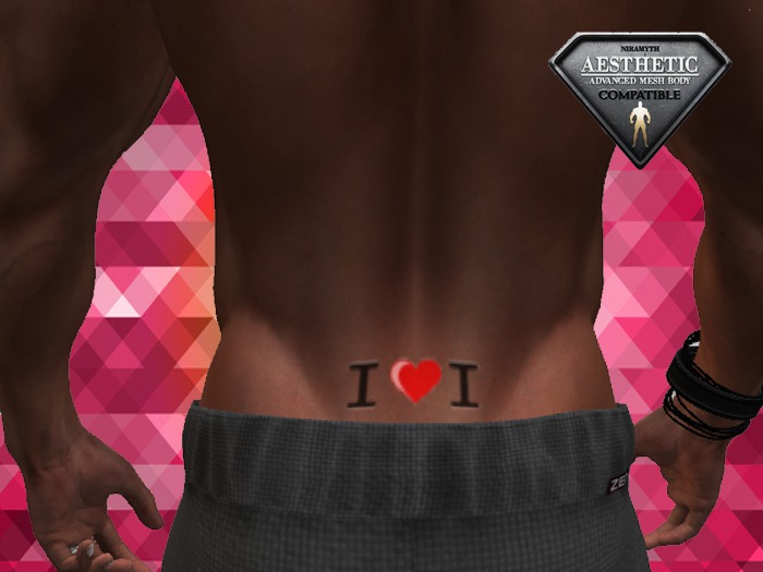 Small Tattoo - I LOVE I on lower back