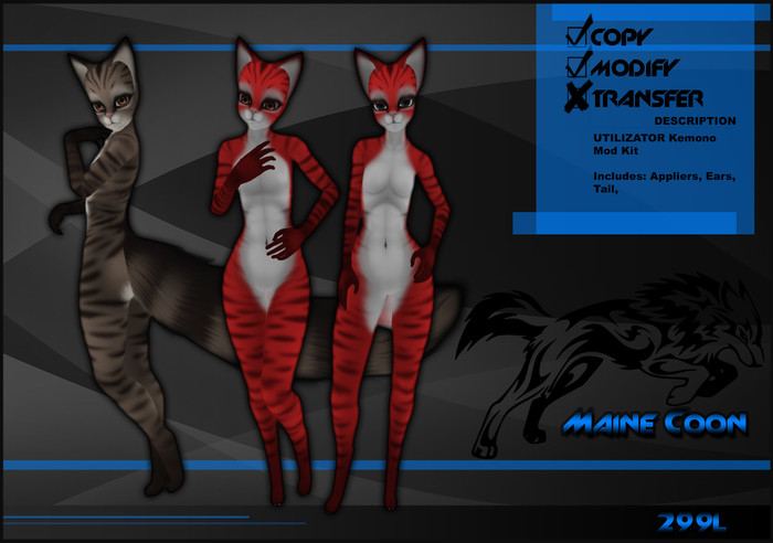 [Virtual Fuzz]  Kemono Maine Coon Red