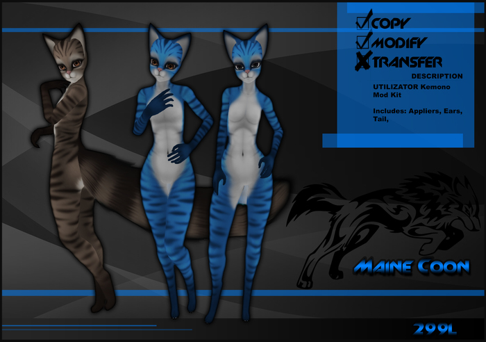 [Virtual Fuzz]  Kemono Maine Coon Blue