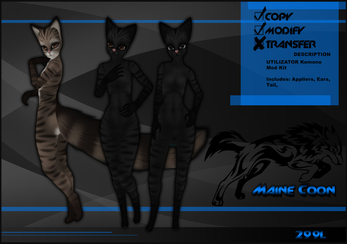 [Virtual Fuzz]  Kemono Maine Coon Shadow