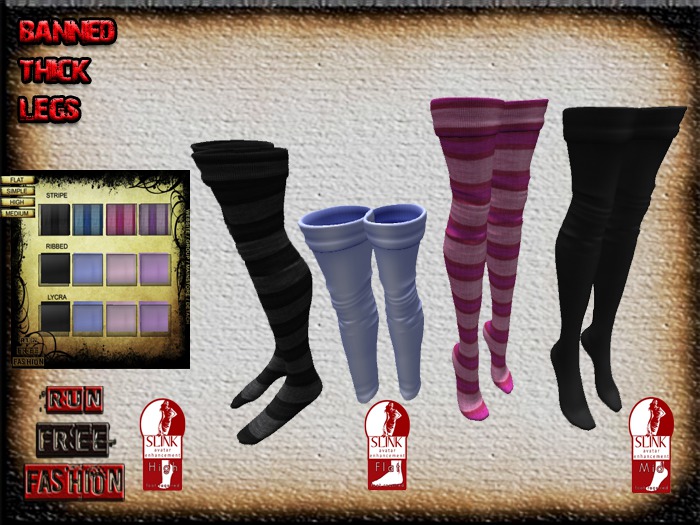 *RFF*Banned Thick Leg Slink Socks