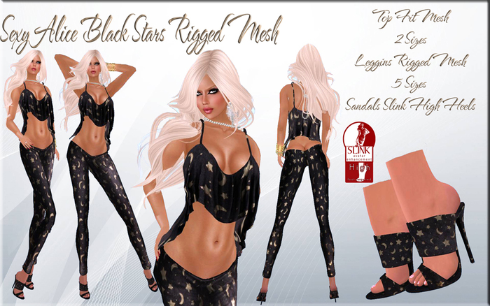 LSR - Sexy Alice Black Stars Rigged Mesh